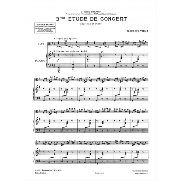 &Eacute;tudes Concert No. 3 : Pour Viola & Piano